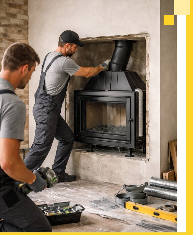 Установка каминных топок в Новошахтинске: монтаж, подключение