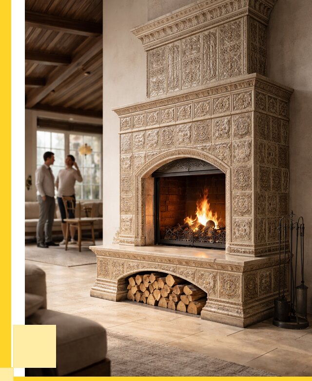 Купить изразцовый камин в Новошахтинске от 260400 р. | ЭриданНвш