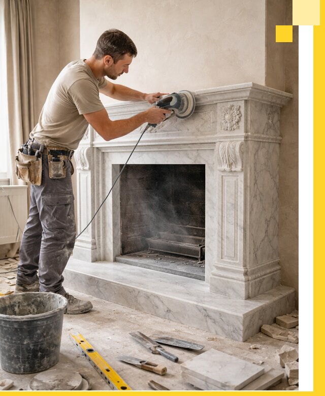 Изготовление и установка мраморных каминов в Новошахтинске под ключ