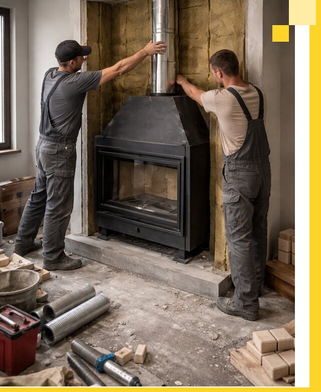 Изготовление и монтаж закрытых каминов в Новошахтинске под ключ