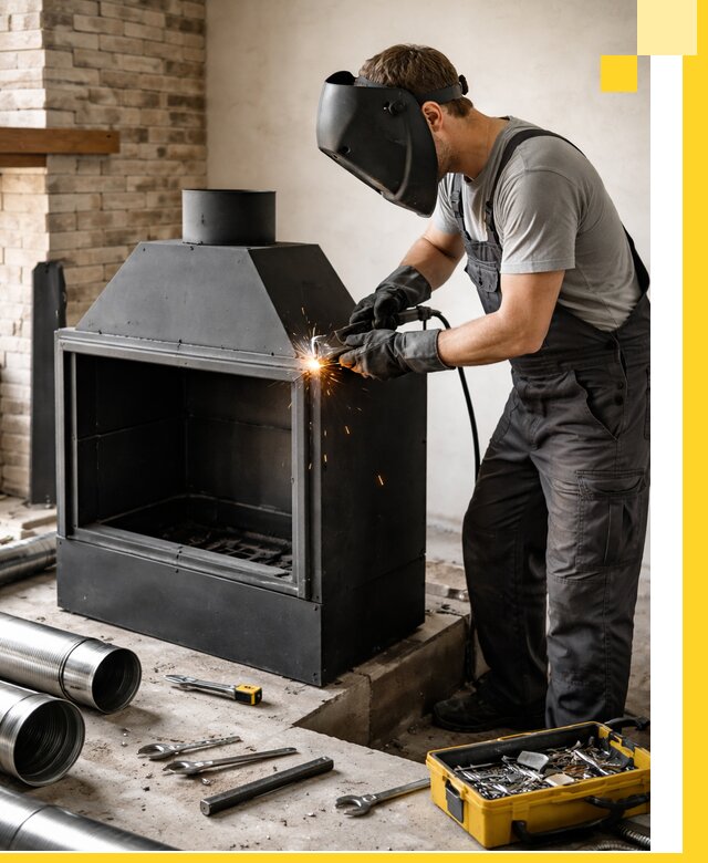 Продажа и установка металлических каминов в Новошахтинске под ключ