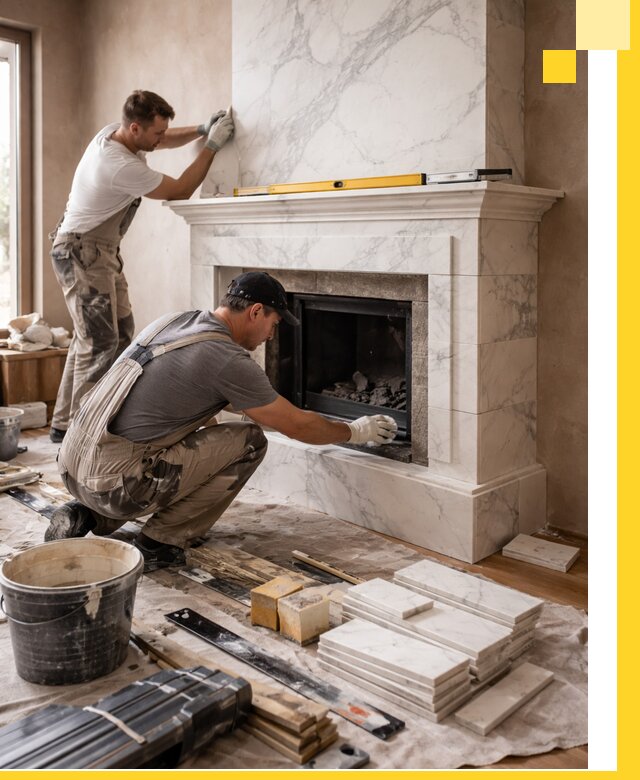 Отделка каминов в Новошахтинске качественные облицовочные работы