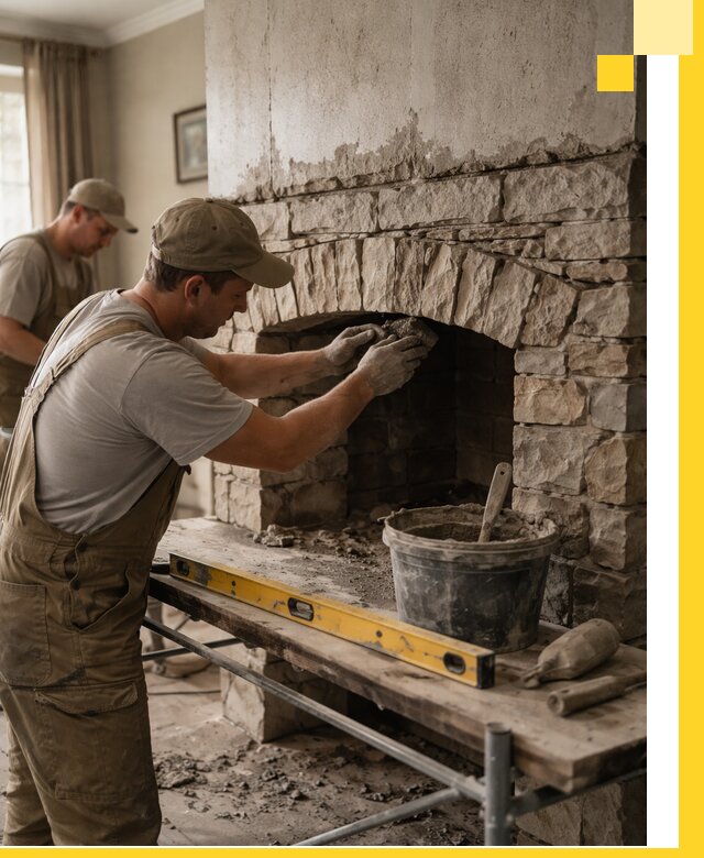 Изготовление каминов под ключ в Новошахтинске, монтаж и отделка