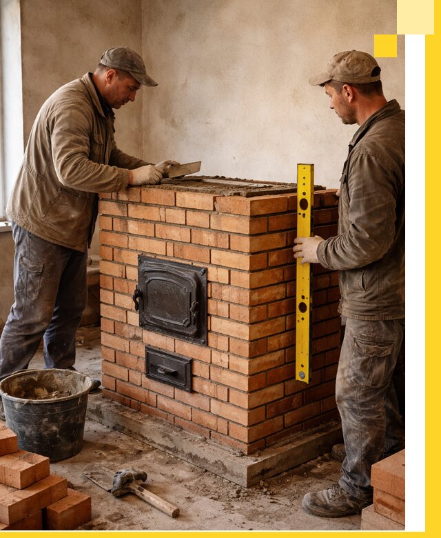 Отопительные печи под ключ в Новошахтинске, установка и сборка