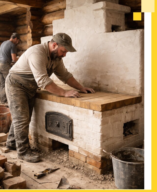 Проектирование и установка русской печи с лежанкой в Новошахтинске