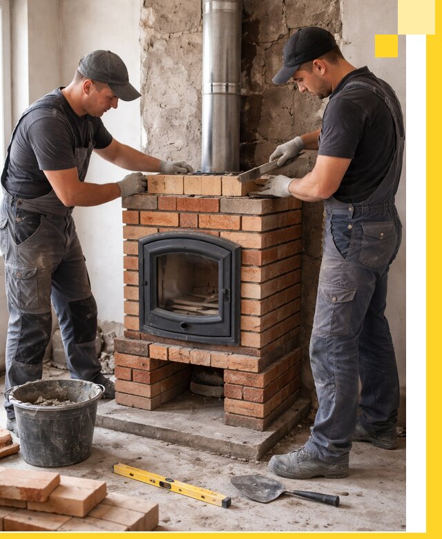 Монтаж печи камина под ключ в Новошахтинске с гарантией и пусконаладкой