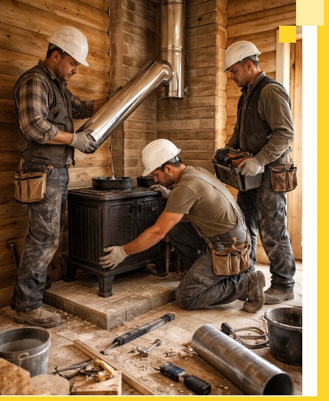 Профессиональный монтаж банных печей и дымоходов в Новошахтинске