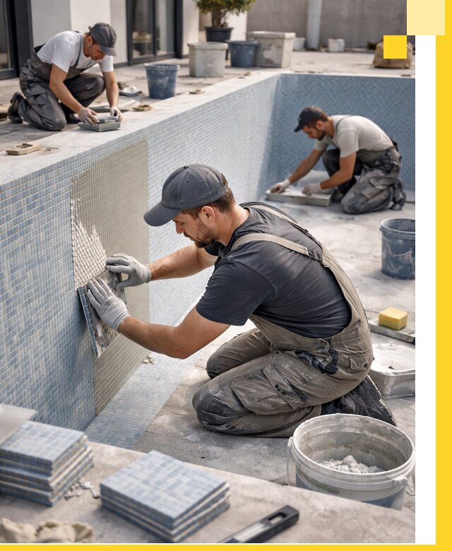 Облицовка бассейнов в Новошахтинске плитка мозаика гидроизоляция