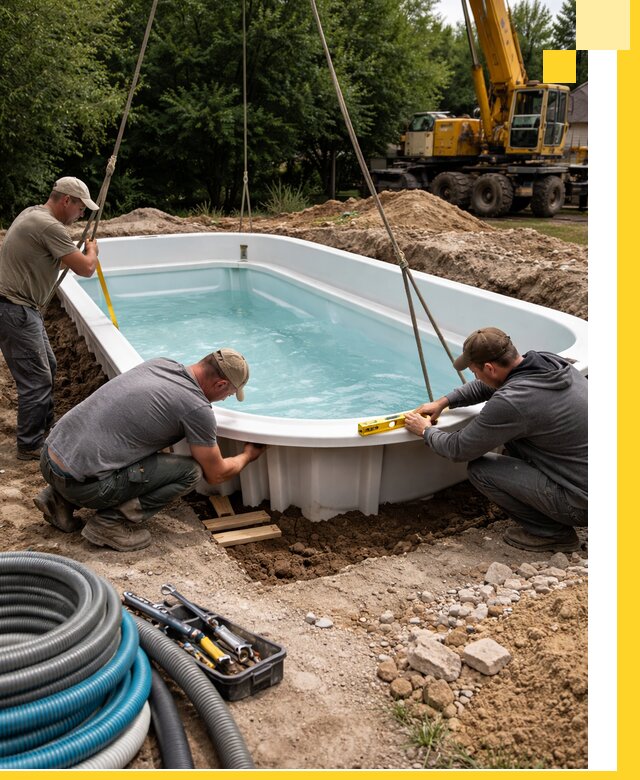 Установка и монтаж композитных бассейнов под ключ в Новошахтинске