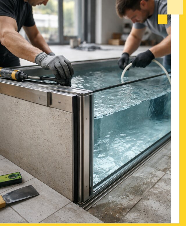 Проектирование и монтаж стеклянных бассейнов в Новошахтинске