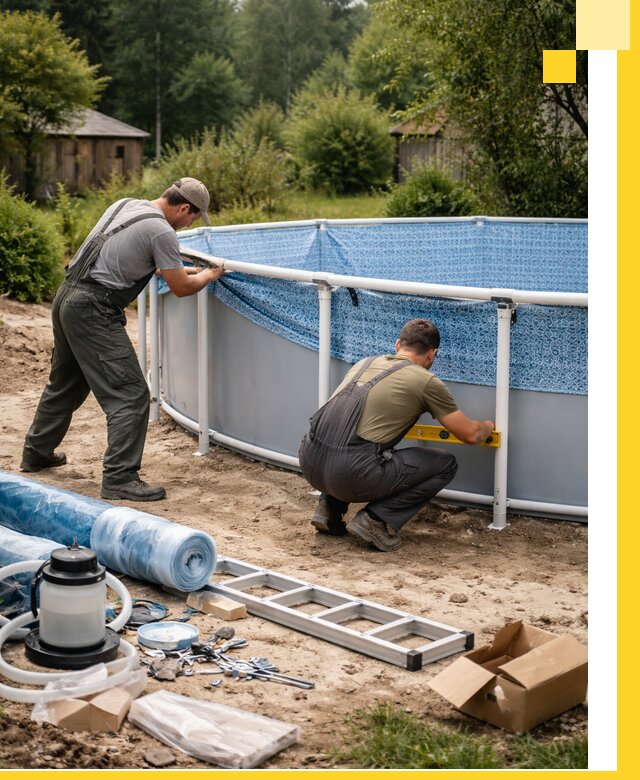 Установка и монтаж каркасных бассейнов в Новошахтинске под ключ