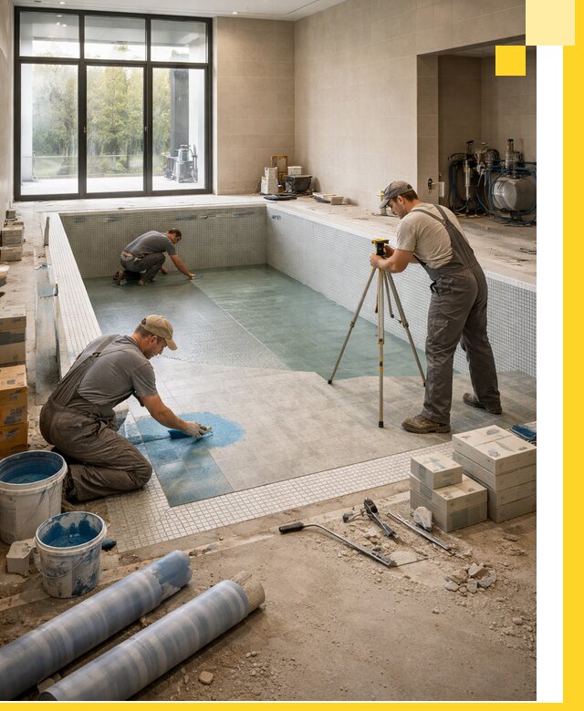 Проект и строительство закрытых бассейнов в Новошахтинске под ключ