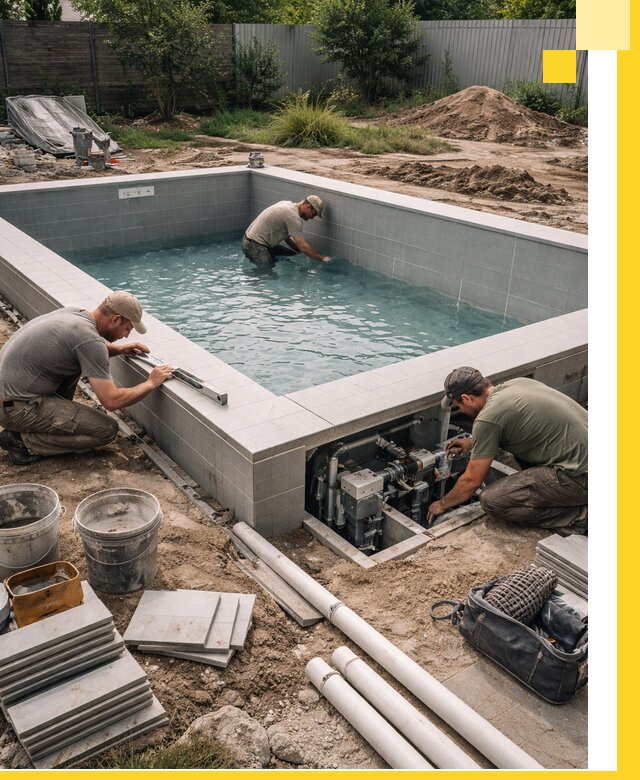 Строительство и монтаж бассейнов для дачи под ключ в Новошахтинске