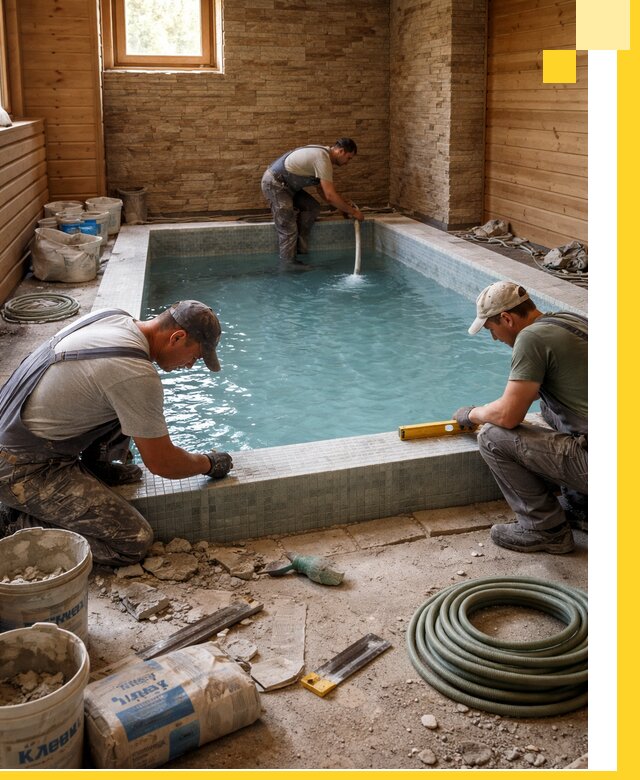 Проектирование и строительство бассейнов для бани в Новошахтинске