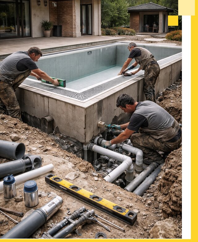 Строительство переливных бассейнов в Новошахтинске под ключ