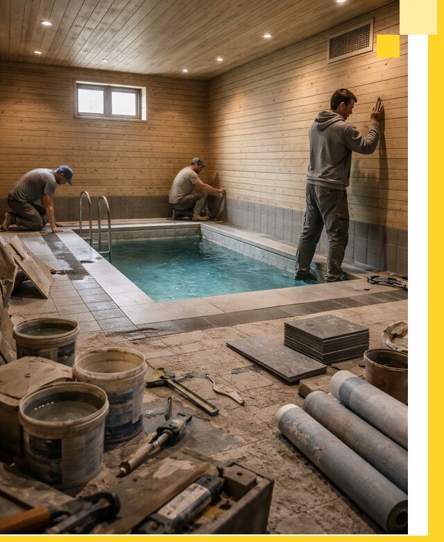 Строительство бани с бассейном и сауной под ключ в Новошахтинске