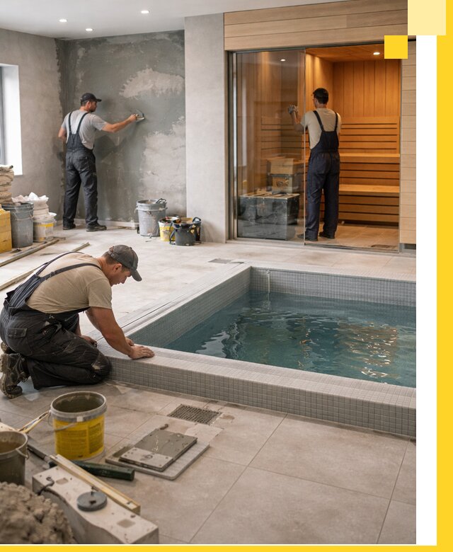 Проектирование и строительство сауны с бассейном в Новошахтинске