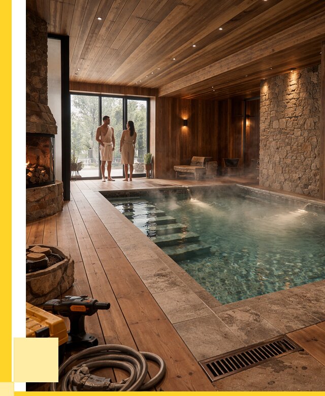 Проекты бань с бассейном под ключ в Новошахтинске от 78120 р., ЭриданНвш