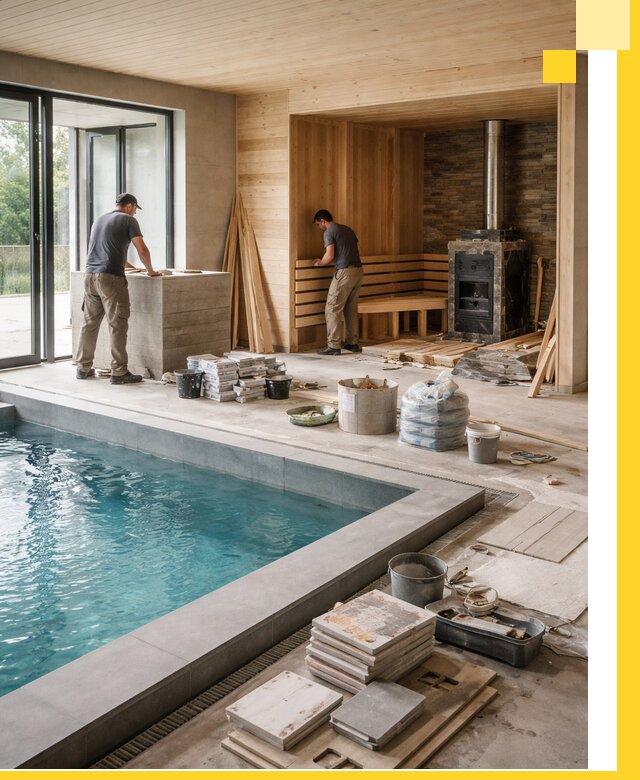 Проектирование и строительство бань с бассейном в Новошахтинске