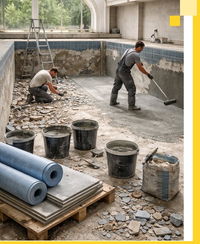 Реконструкция бассейнов в Новошахтинске: ремонт, гидроизоляция