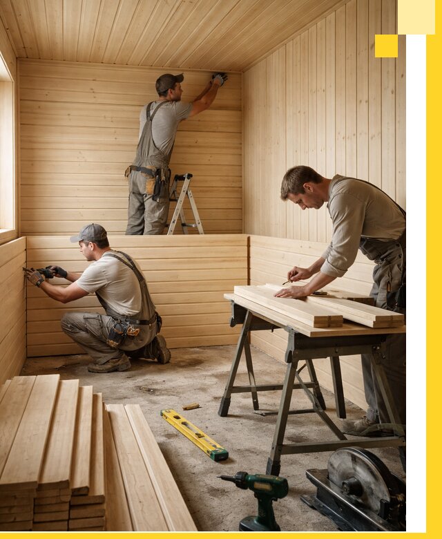 Обшивка саун в Новошахтинске из натуральной древесины под ключ