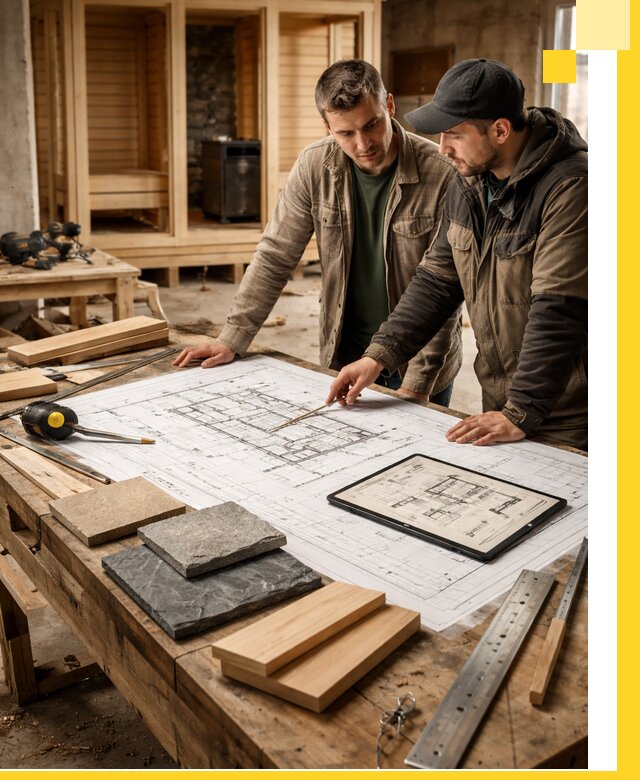 Проекты бань под ключ и планы строительства в Новошахтинске