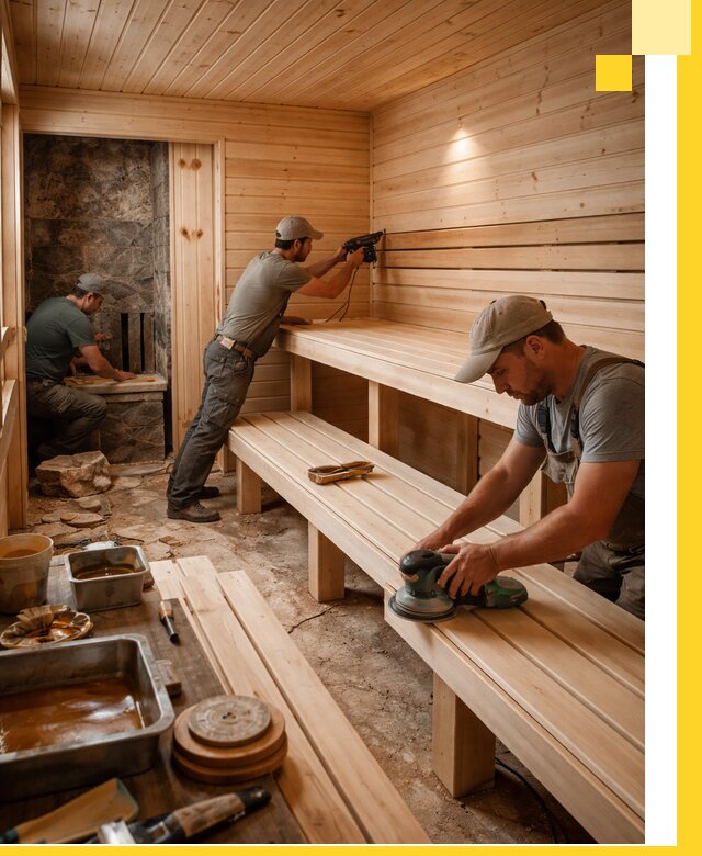 Профессиональная отделка бань в Новошахтинске под ключ, с гарантией