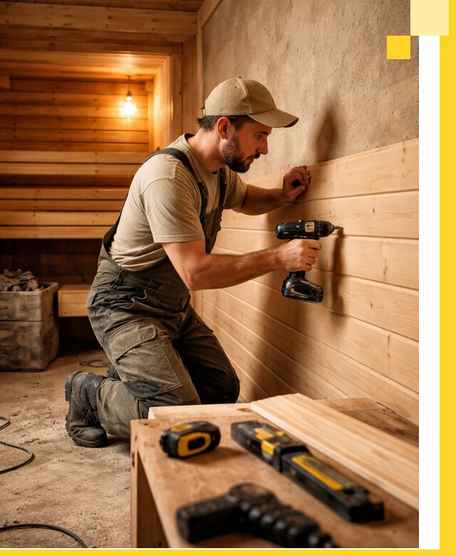 Профессиональная внутренняя отделка бани в Новошахтинске под ключ