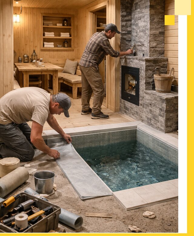 Строительство бань с комнатой отдыха под ключ в Новошахтинске