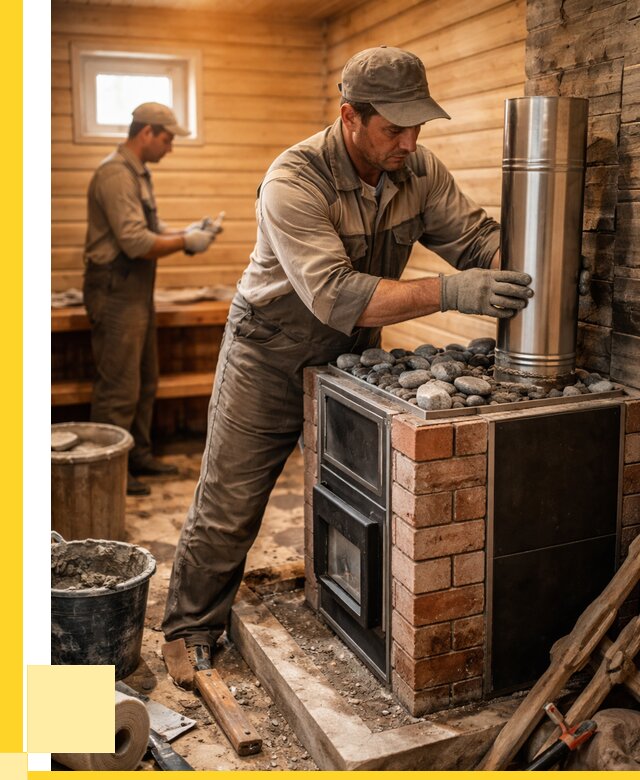 Монтаж печи в бане под ключ в Новошахтинске от 20832 р. | ЭриданНвш