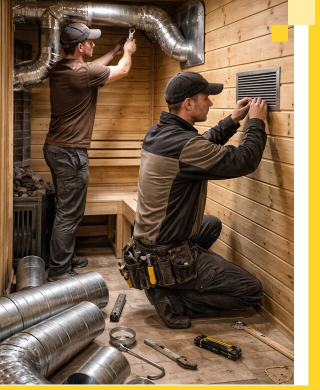 Проектирование и монтаж вентиляции бани в Новошахтинске под ключ