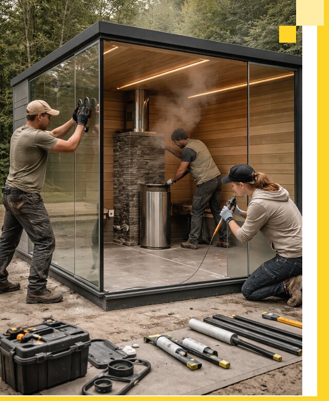 Проектирование и строительство стеклянных бань в Новошахтинске