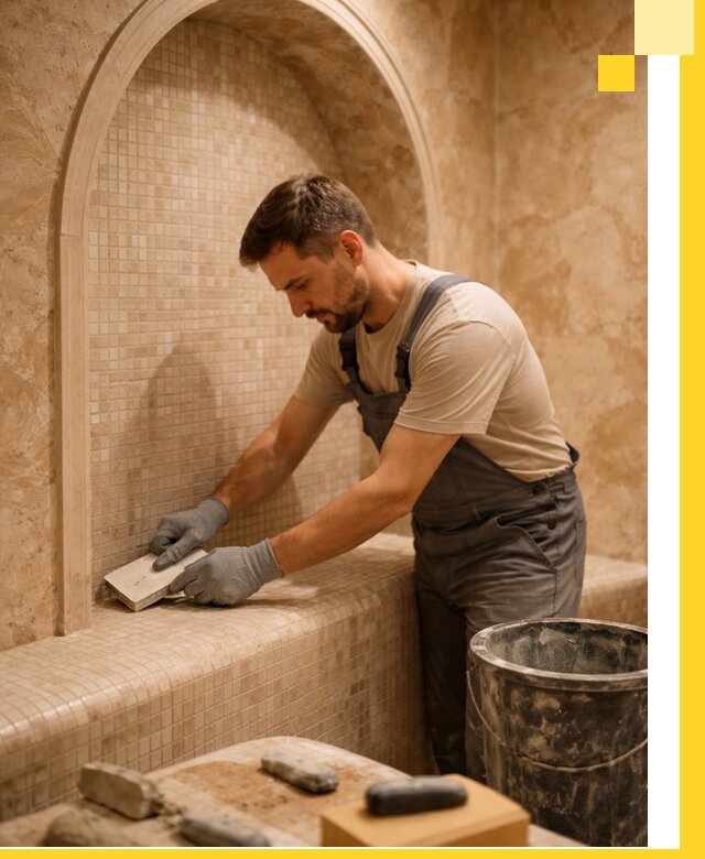 Профессиональная отделка хамамов с мозаикой под ключ в Новошахтинске