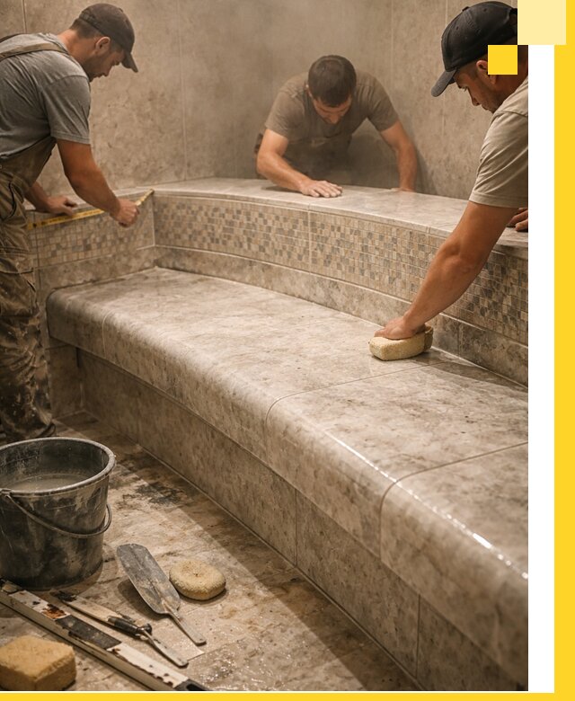 Изготовление и установка сидений для хамама в Новошахтинске