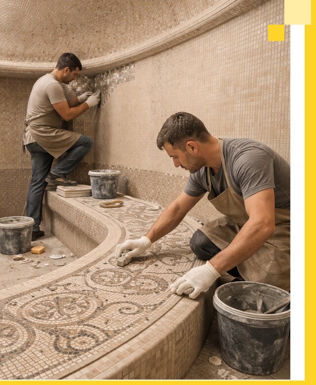 Плитка для хамама в Новошахтинске, укладка, подбор и поставка